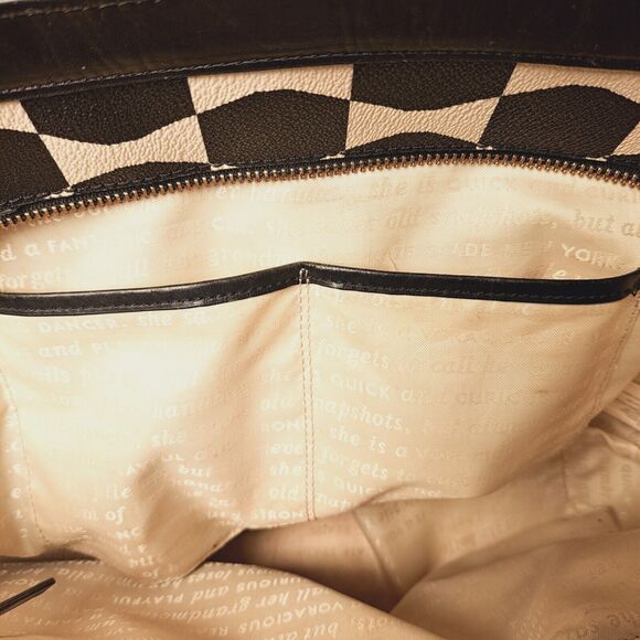 Kate Spade Francis Tote Bag allover bowtie coated canvas leather Shoulder Purse - Picture 11 of 16